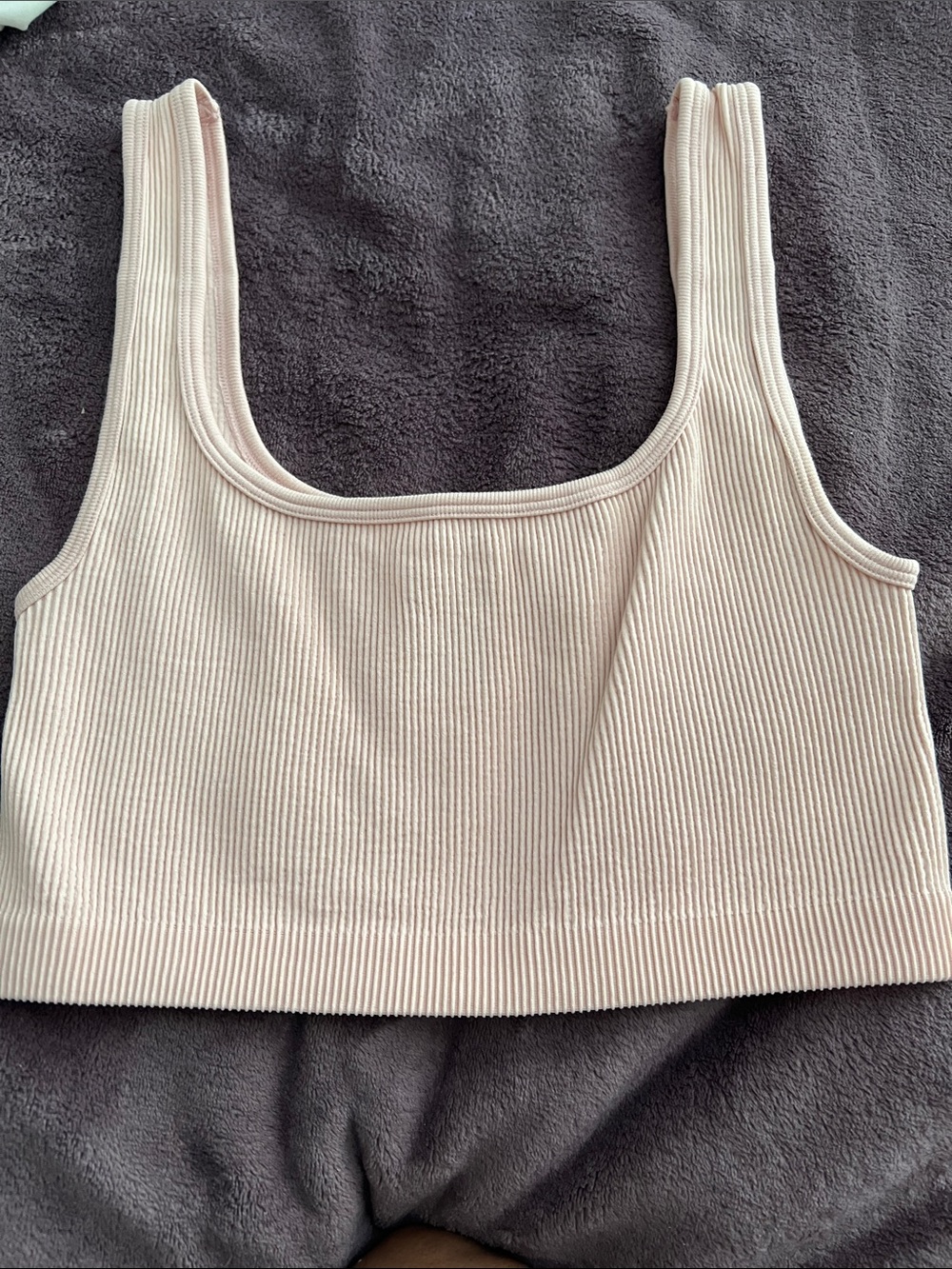 Cotton On Ribbed Square-Neck Tank - Light Cream